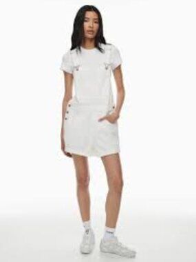 Honors Vintage 5-Pocket Adjustable Denim Shortalls, White - Size XL